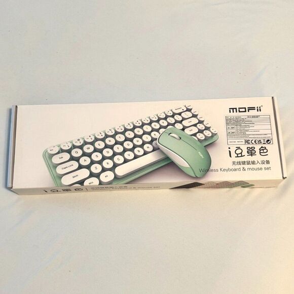 Pink & White Wireless Typewriter Keyboard and Mouse Set - Picture 6 of 6